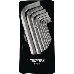 Winkelschraubendrehersatz 10 tlg.Ku. Tasche SW 2 14mm kurz S2 Stahl TECWERK