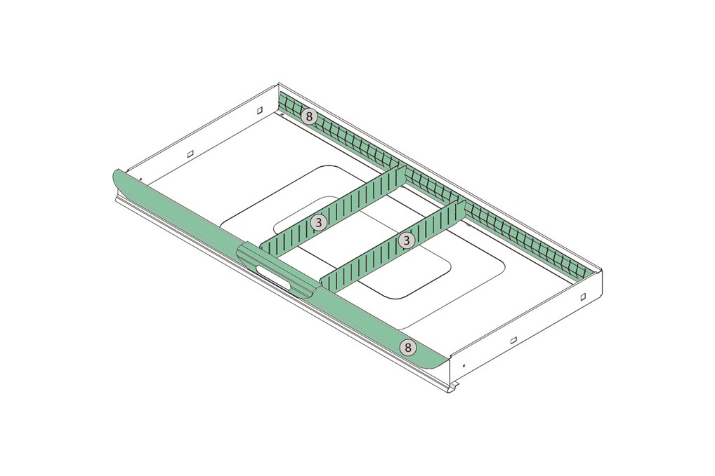 Schubladenunterteilungsmaterial 4 tlg.zu 2000 871 505 TECWERK