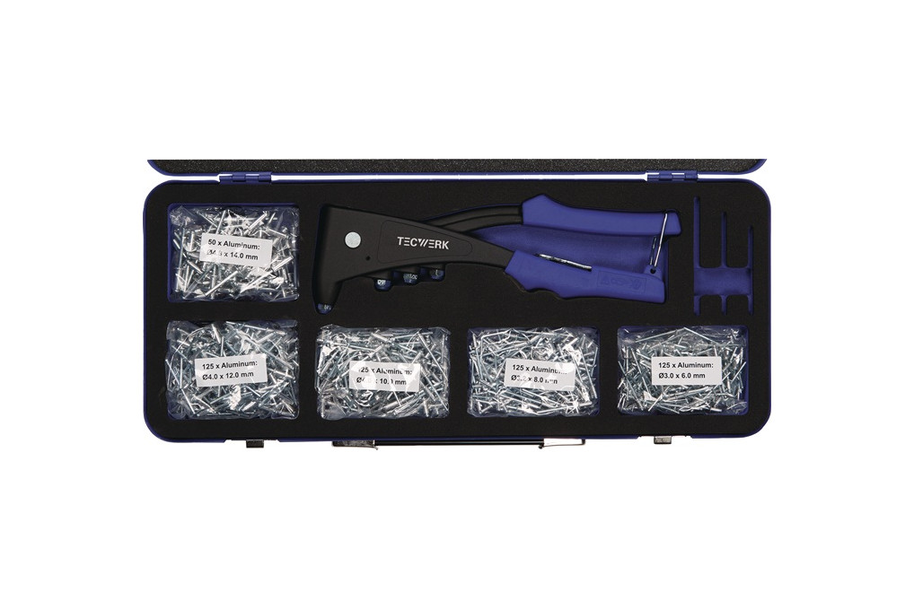 Blindnietsortiment 601 tlg.Zange 2000813025 u.Blindniete Alu Stahl