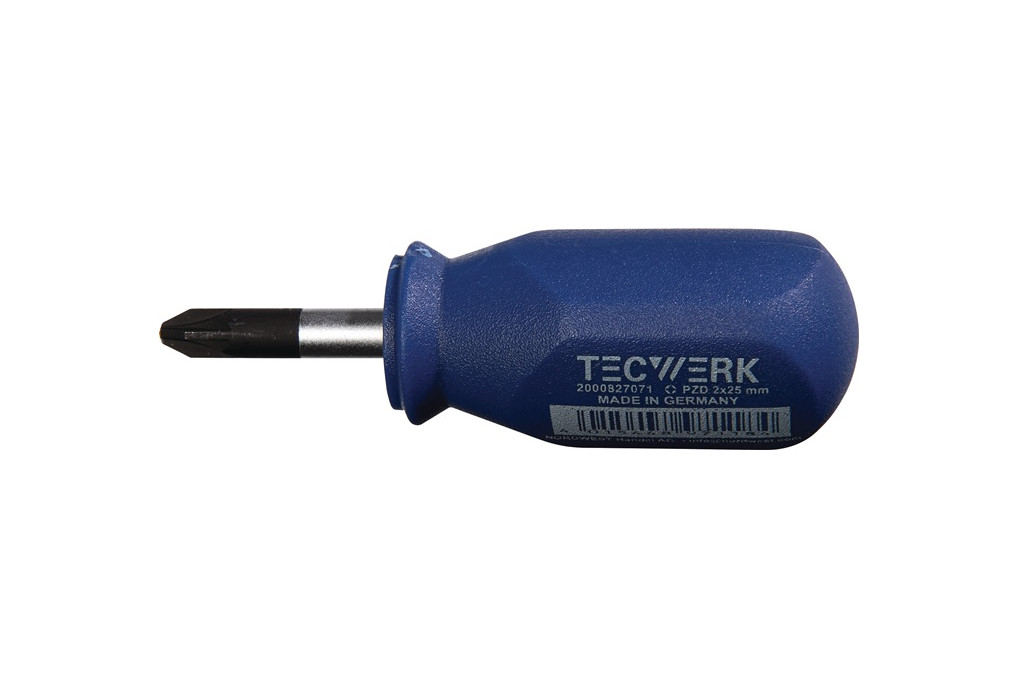 Schraubendreher Gr.PZD 2 Klingen L.25mm 1K Griff Rundkl.TECWERK