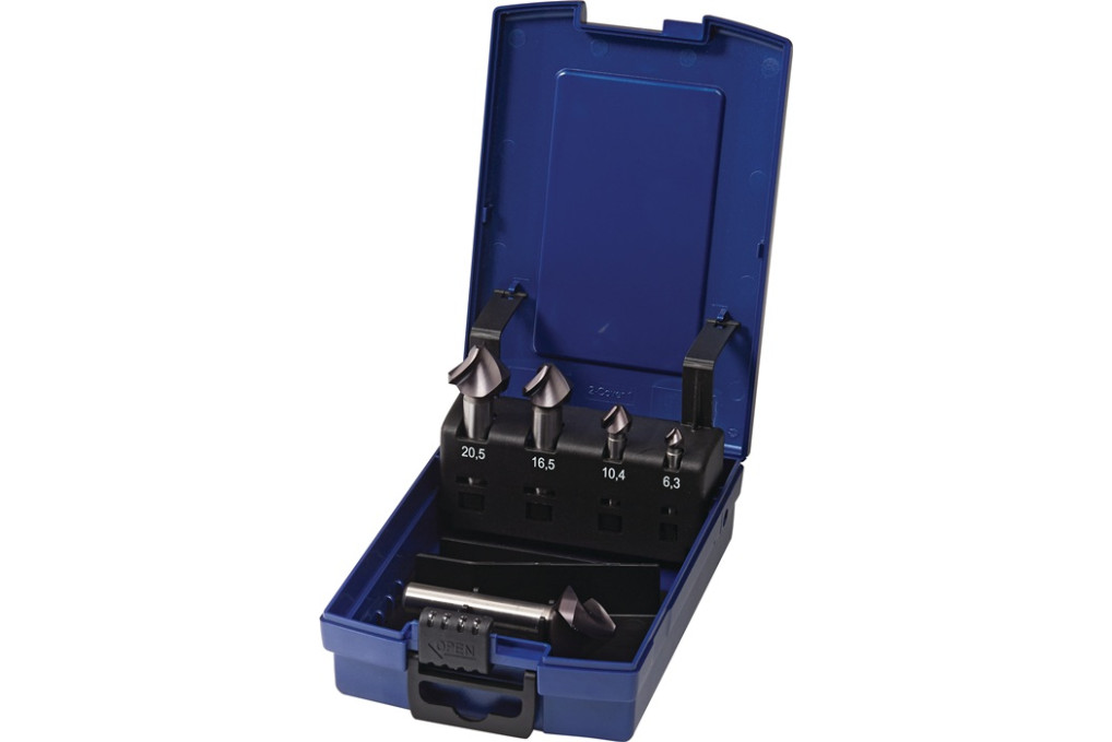 Kegelsenkersatz DIN 335C 90Grad 6,3 25mm HSS Co TiAlN 5 tlg.Ku. Kass.TECWERK