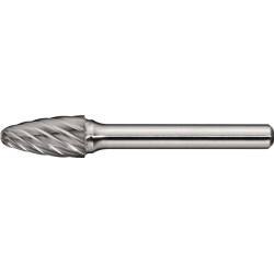 Frässtift RBF INOX D.10mm Kopf L.20mm Schaft D.6mm HM Verz.Normal,fein TECWERK