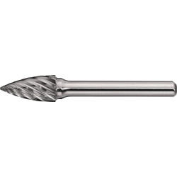 Frässtift SPG INOX D.8mm Kopf L.20mm Schaft D.6mm HM Verz.Normal,fein TECWERK