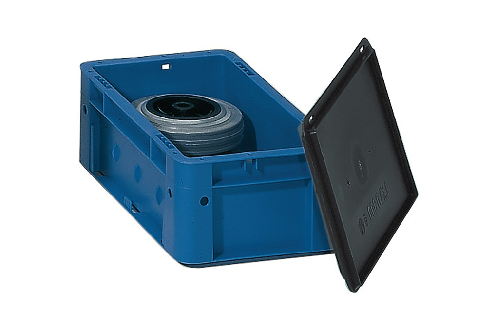 Auflagedeckel L600xB400mm schwarz PP f.Transportstapelkasten 4St. Karton Auflagedeckel L600xB400mm schwarz PP f.Transportstapelkasten 4St. Karton