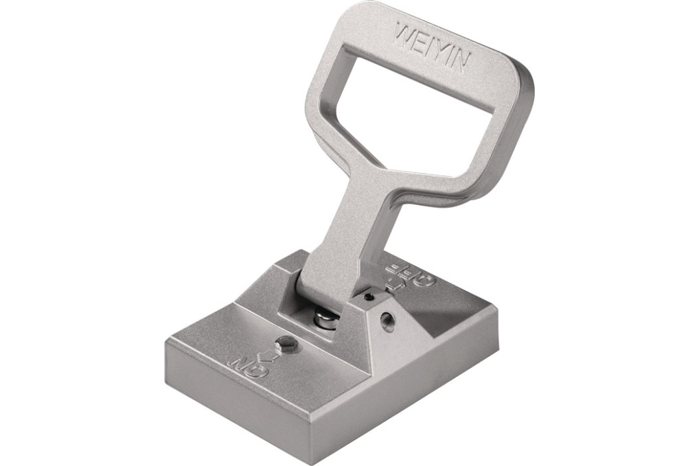 Plattenmagnet L140xB140xH28mm m.Handgriff u.Abdruckbolzen Gesamt H.180mm 1 kN