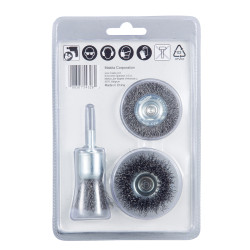 Rundbürsten-Set 3tlg. Stahl