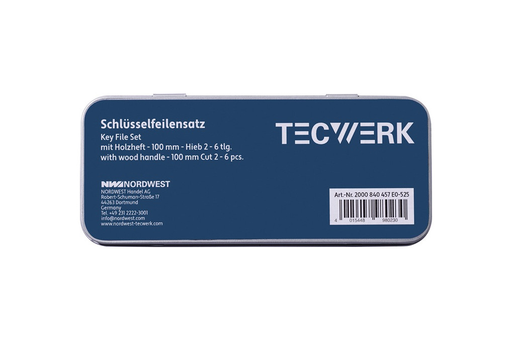 Schlüsselfeilensatz DIN 7283 A F L.100mm Hieb 2 TECWERK