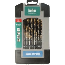 Metallbohrer Set DIN 338 Stepstar D.1 13 HSS Co TiN 25 tlg.HELLER