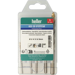 Metallbohrer Set DIN 338 Stepstar D.3 8 HSS Co TiN 5 tlg.HELLER