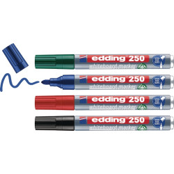 Whiteboardmarker 250 schwarz rot blau grün Strich B.1,5 3mm Rundspitze EDDING