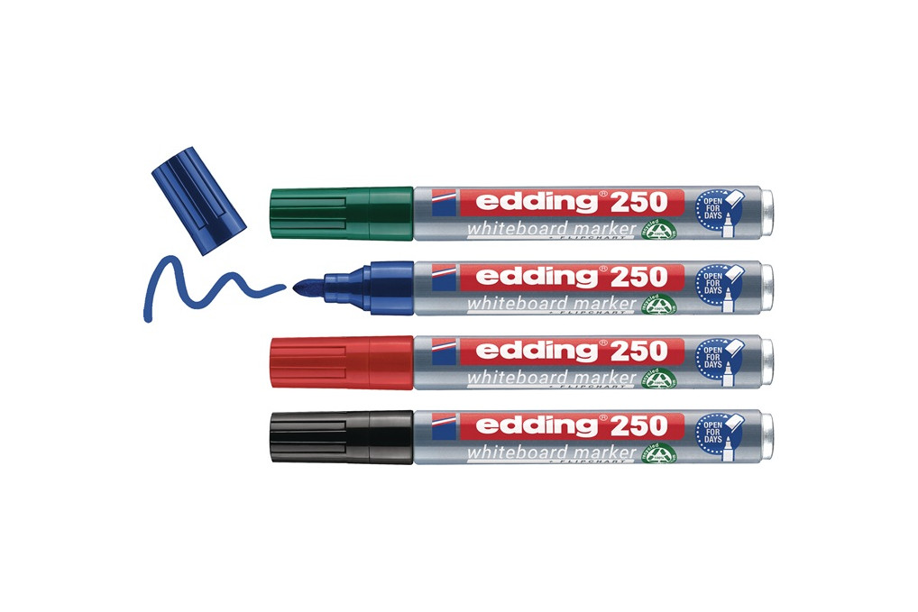 Whiteboardmarker 250 schwarz rot blau grün Strich B.1,5 3mm Rundspitze EDDING