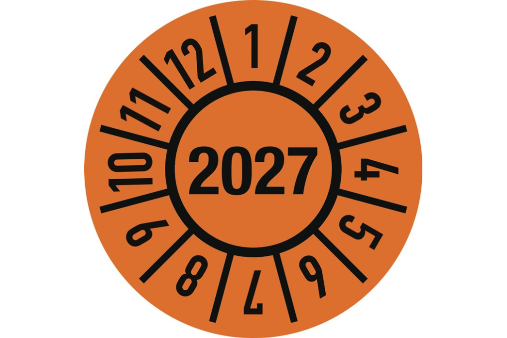 Einjahresprüfplakette D.15mm J.2027 m.Monaten Folie Btl.a 100 St.