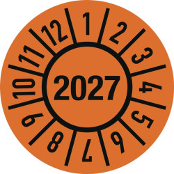 Einjahresprüfplakette D.30mm J.2027 m.Monaten Folie Btl.a 100 St.