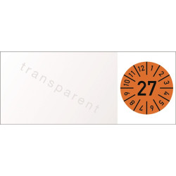 Einjahreskabelprüfplakette D.0 mmB25xL60mm J.2027 m.Monaten Folie