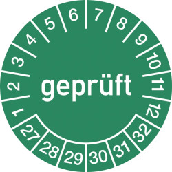 Mehrjahresprüfplakette D.15mm gepr.2027 2032 Folie Btl.a 100 St.