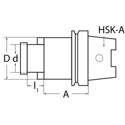Quernutaufsteckfräsdorn DIN 69893A Spann D.22mm HSK A63 A. L.50mm TECWERK