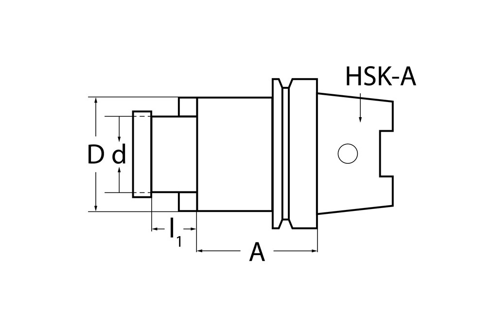 Quernutaufsteckfräsdorn DIN 69893A Spann D.22mm HSK A63 A. L.50mm TECWERK