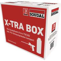 1K Pistolenschaum SOUDAFOAM X TRA Box 10 Dosen PU Schaumpistole B2 Krt.
