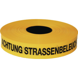 Trassenwarnband Achtung Straßenbeleuchtung B.40mm L.250m gelb KELMAPLAST