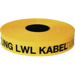 Trassenwarnband Achtung LWL Kab.B.40mm L.250m gelb KELMAPLAST