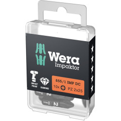 Bit 855 1 IMP DC PZD2 L.25mm 1 4 Zoll C6,3 Kreuzschlitz PZ 10er Pk.WERA