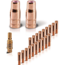 Verschleissteile Set FLUX AK15 MB15 23 tlg.Stromdüsen D.0,8mm 23 tlg.STAHLWERK