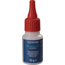 Sekundenkleber blitzschnell 20g farblos Flasche TECWERK