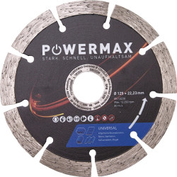 Diamanttrennscheibe PowerMax Univ.D.125mm Bohr.22.23mm Seg. B.2,2mm