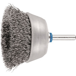 Topfbürste TBU INOX D.70mm Drahtstärke 0,3mm VA Schaftaufnahme PFERD TOOLS