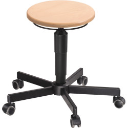 Drehhocker m.Rl.Buche schwarz Sitz H.400 530mm Hocker MEY