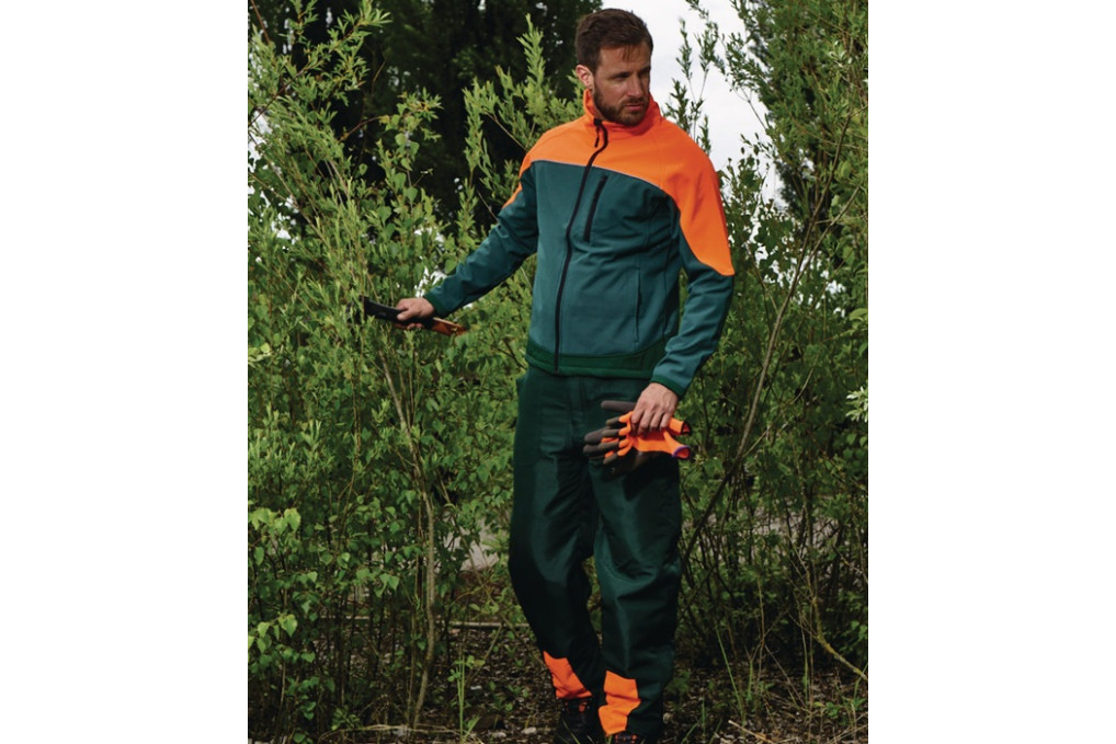 Schnittschutzlastzhose Basic Gr.58 grün leuchtorange SCHEIBLER