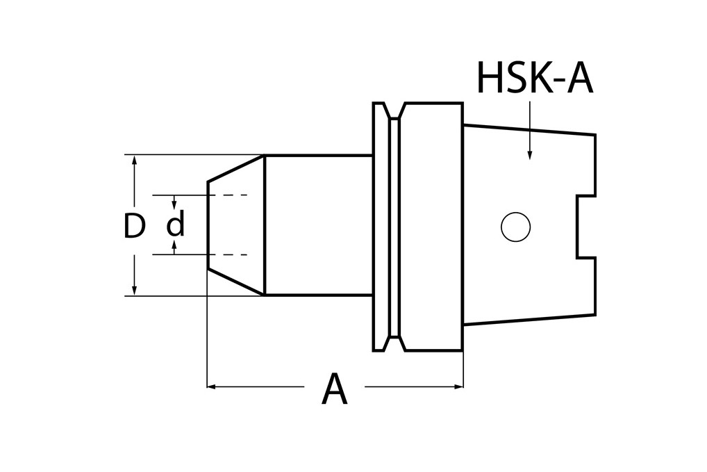 Flächenspannfutter DIN 69893A Weldon Spann D.16mm HSK A63 A. L.80mm m.IK TECWERK