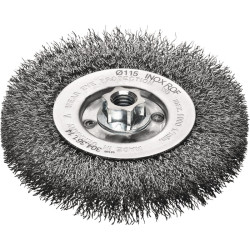Rundbürste RBE Gew.M14 Drahtstärke 0,30mm Stahldraht rostfr.ROH 19,5mm