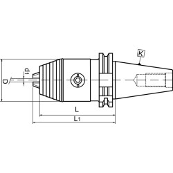 NC Schnellspannbohrfutter DIN 69871A Spann D.0,3 8 mm,36mm SK40 A. L.73mm MAPAL