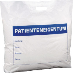 Tragetasche Patienteneigentum LDPE – Coex (lebensmittelecht) weiß L600xB600mm