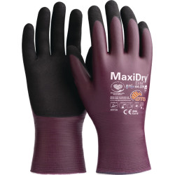 Handschuh MaxiDry Elite 64 226 Gr.9 violett schwarz EN ISO 374 5 EN 388 PSA III