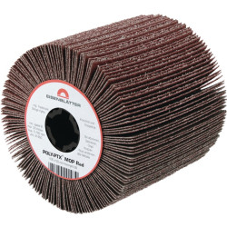 Satinierwalze POLY PTX Mop Rad 60 grob braun 4 Keilnuten Edelkorund Ø105xB100mm