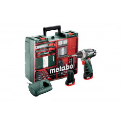 Akku-Bohrschrauber PowerMaxx BS Set (600080880) Mobile Werkstatt Kunststoffkoffer 12V 2x2Ah Li-Power + LC 40