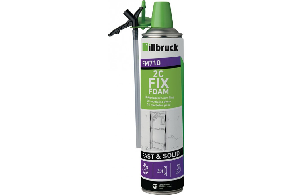 2K Montageschaum FM710 400 ml B2 grün m.Einw. Handsch.Dose ILLBRUCK 2K Montageschaum FM710 400 ml B2 grün m.Einw. Handsch.Dose ILLBRUCK
