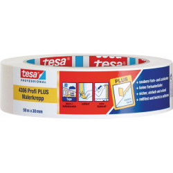 Malerkreppband 4306 Profi PLUS leicht gekreppt hellbeige L.50m B.30mm Rl.TESA Malerkreppband 4306 Profi PLUS leicht gekreppt hellbeige L.50m B.30mm Rl.TESA