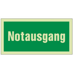 Rettungszeichen BGV A8 L297xB148mm Notausgang grün weiß Ku.