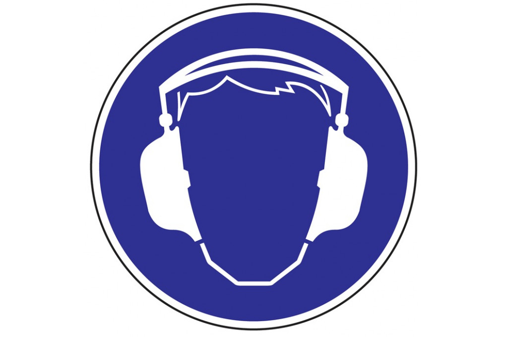 Gebotszeichen Gehörschutz benutzen D.200mm Folie selbstklebend blau weiß