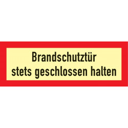 Brandschutzzeichen DIN 4066 L297xB105mm Brandschutztür stets geschl.halten Folie