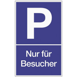 Parkplatzbeschilderung Parken f.Besucher L250xB400mm Ku.blau weiß