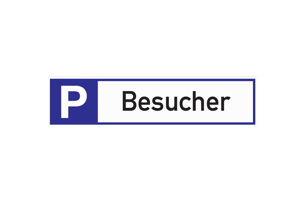 Parkplatzbeschilderung Parkplatz f.Besucher L460xB110mm Alu.weiß blau schwarz Parkplatzbeschilderung Parkplatz f.Besucher L460xB110mm Alu.weiß blau schwarz